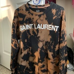 Fruit of the Loom Black and Brown Tie-Dye Sweatshirt